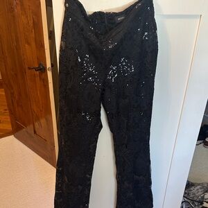 Fashion Nova Luxe Black Sequin Lace Pants
